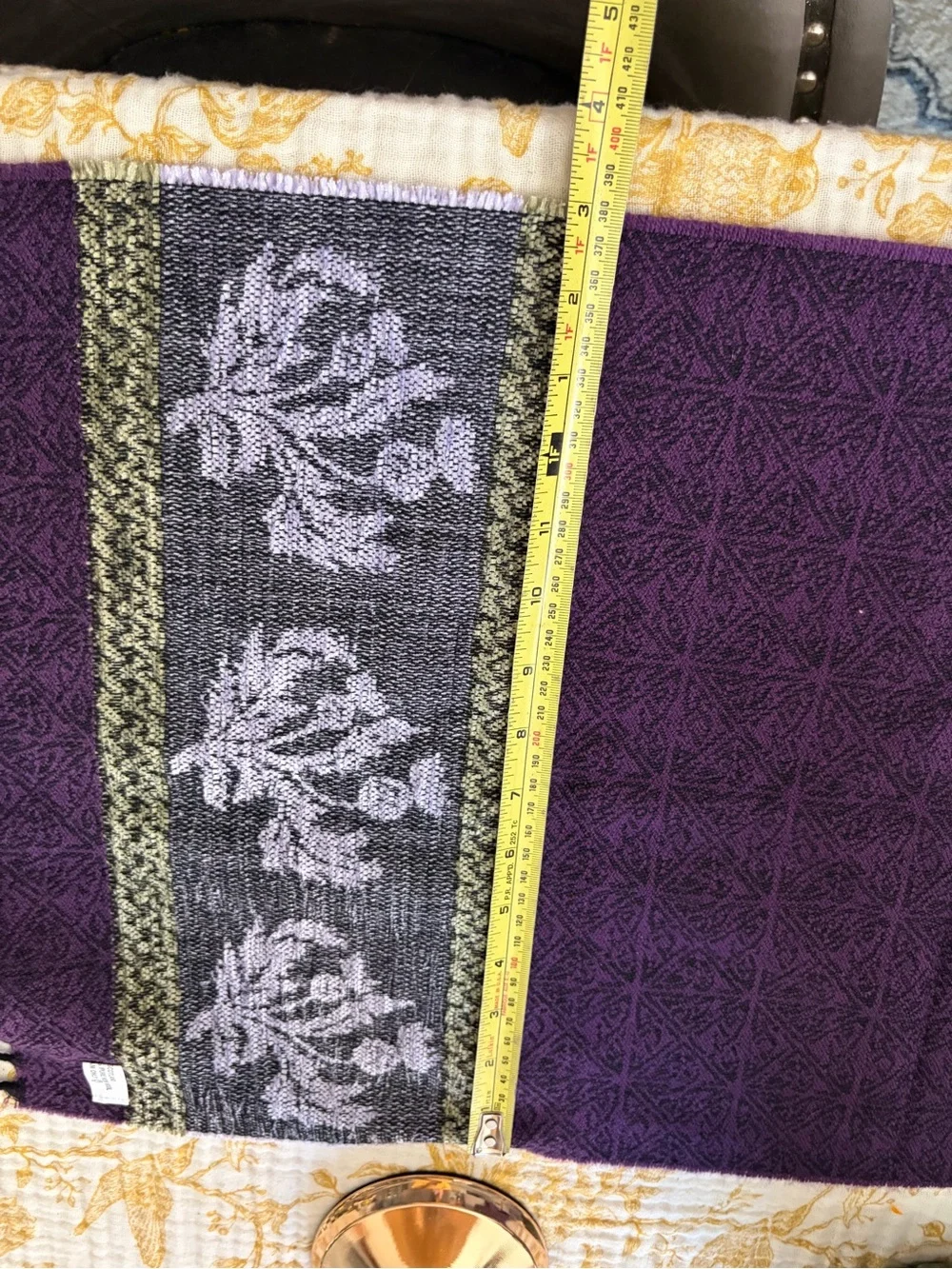 Calzeat Purple Multi-Texture Wool Scarf - Pure New Wool